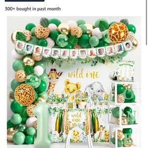 Wild One Jungle Safari First Birthday Party Decor Bundle